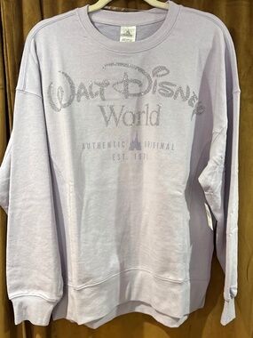 Walt Disney World Women's Bedazzled Crewneck Sweatshirt - Light Lavender Small